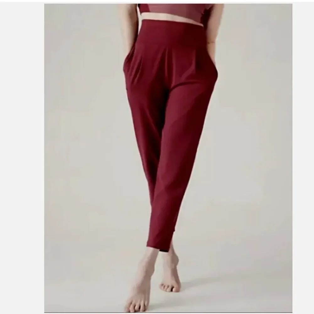 Athleta Women's Large Elation Pant Coffeeberry Red 533562-03-Athleisure Athletic